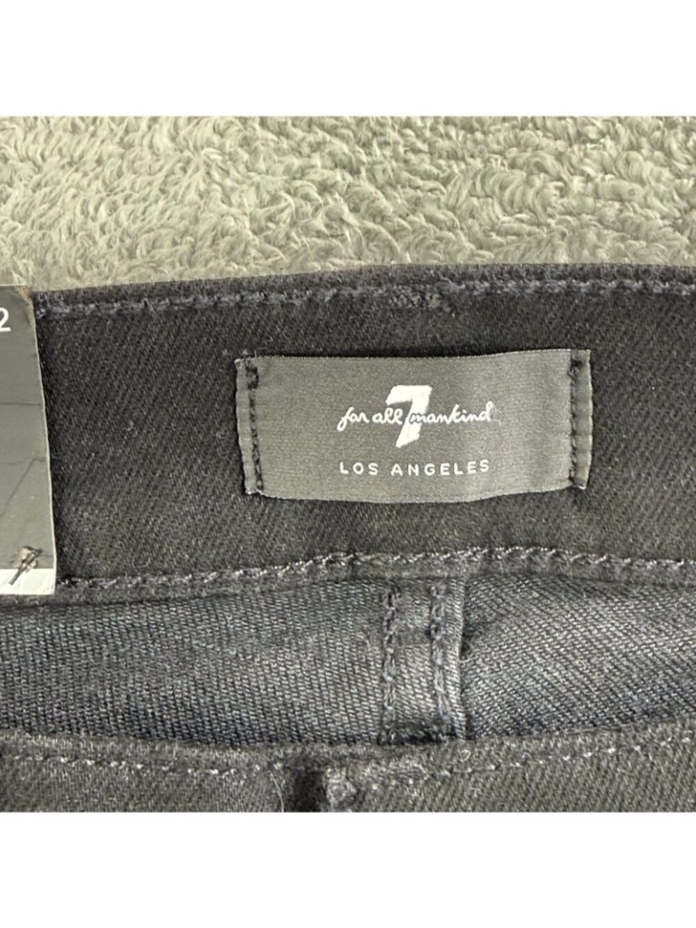 7 For All Mankind Paxtyn Jeans Mens 32x33 Black Skinny Stretch Dark Wash Denim - Picture 3 of 16